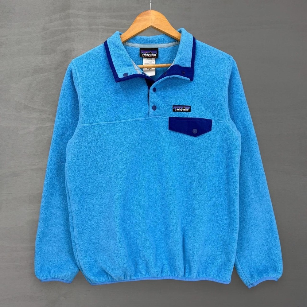 Patagonia Synchilla Fleece Pullover Blue Snap-T Vintage Cute Women's Small